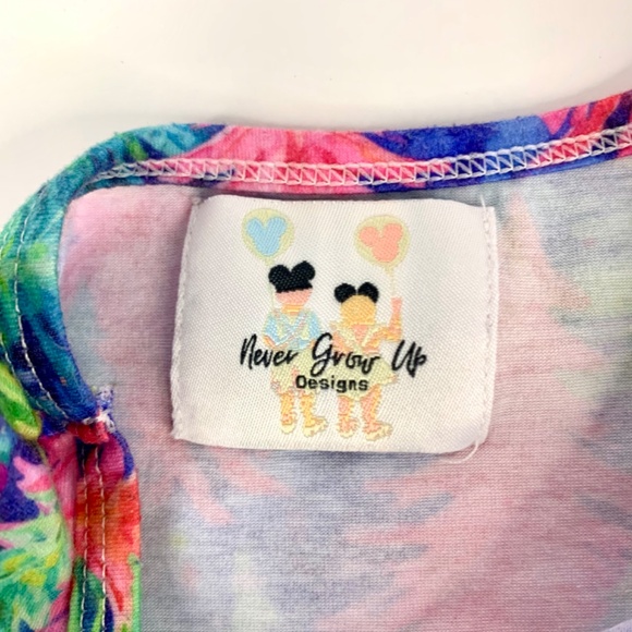 Girls Christmas Tree velour Pink princess multicolored festive flare top dresses - Picture 10 of 16